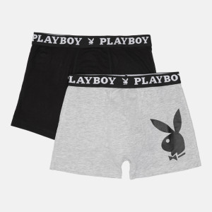 Труси-боксери Набір з 2 Playboy ANNYA PLAYBOY BOXERSHORT чорний, сірий Чол L ANNYA-24