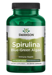 Капсули Spirulina Blue-Green Alhae 500mg - 90veg caps 100-96-7034964-20