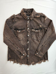 Світшот zara OVERDYED DENIM OVERSHIRT brown 1538/370/099