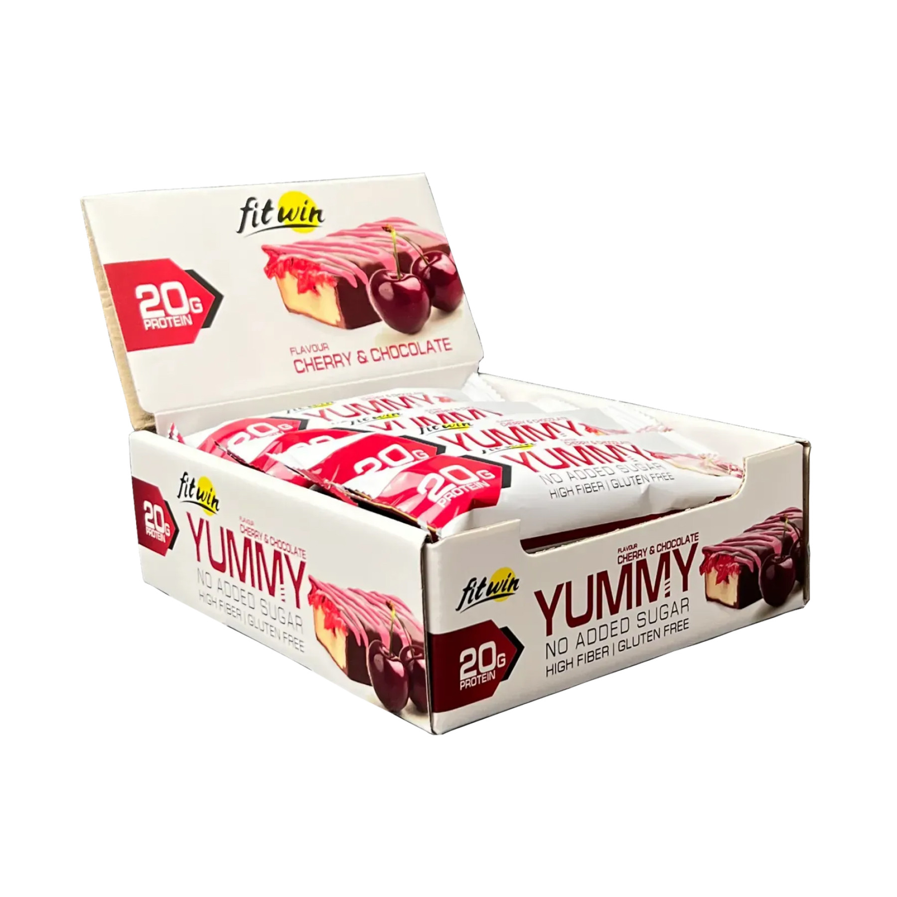 Батончик FitWin Yummy - 12x55g Cherry and Chocolate 2023-10-6574