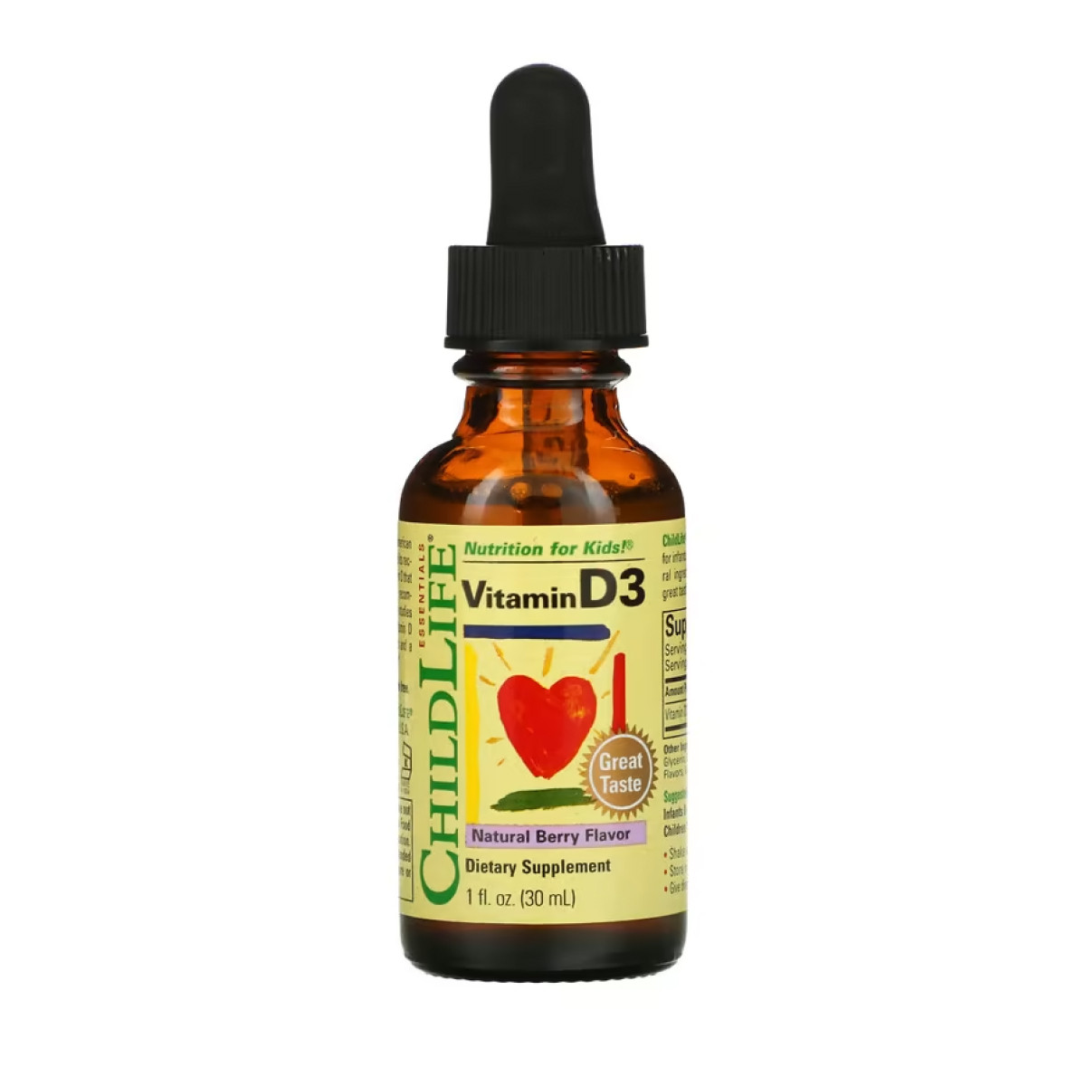 Рідина ChildLife Essentials Vitamin D3 (Liquid) - 30ml Berry 2023-10-3719