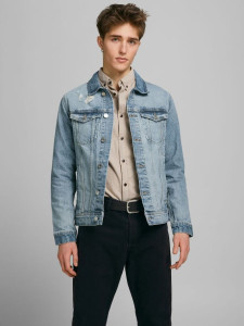 Куртка джинсова JJIJEAN JJJACKET NA 041 12183302 Blue Denim Jack&Jones M Блакитний 12183302BLUEDENIM