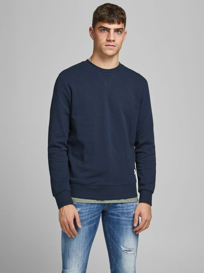 Толстовка JJEBASIC SWEAT CREW NECK NOOS 12181903-Navy Blazer-Fit:REG Jack&Jones S Темно-синій 12181903-NAVY BLAZER-FIT: