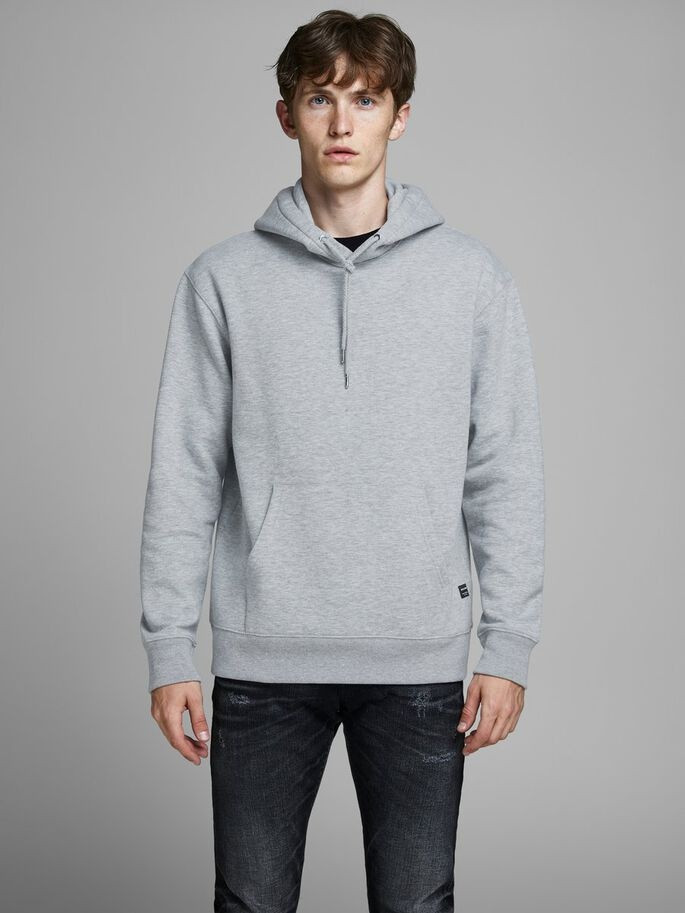 Толстовка JJESOFT SWEAT HOOD NOOS 12161145 Light Grey Melange Jack&Jones L Сірий 12161145LightGreyMela