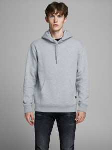 Толстовка JJESOFT SWEAT HOOD NOOS 12161145 Light Grey Melange Jack&Jones L Сірий 12161145LIGHTGREYMELA