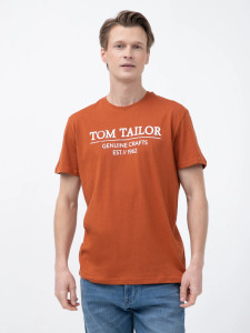 Футболка t-shirt with print 1021229-15095 Tom Tailor L Помаранчевий 1021229-15095