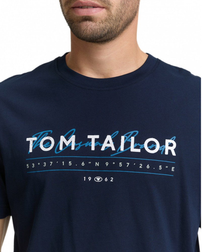 Футболка men's T-shirt 1050136-10668 Tom Tailor XL Темно-синій 1050136-10668