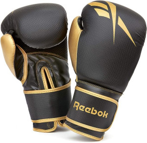 Рукавиці боксерські Reebok Boxing Gloves чорний, золото Чол 16 унцій RSCB-11117GB