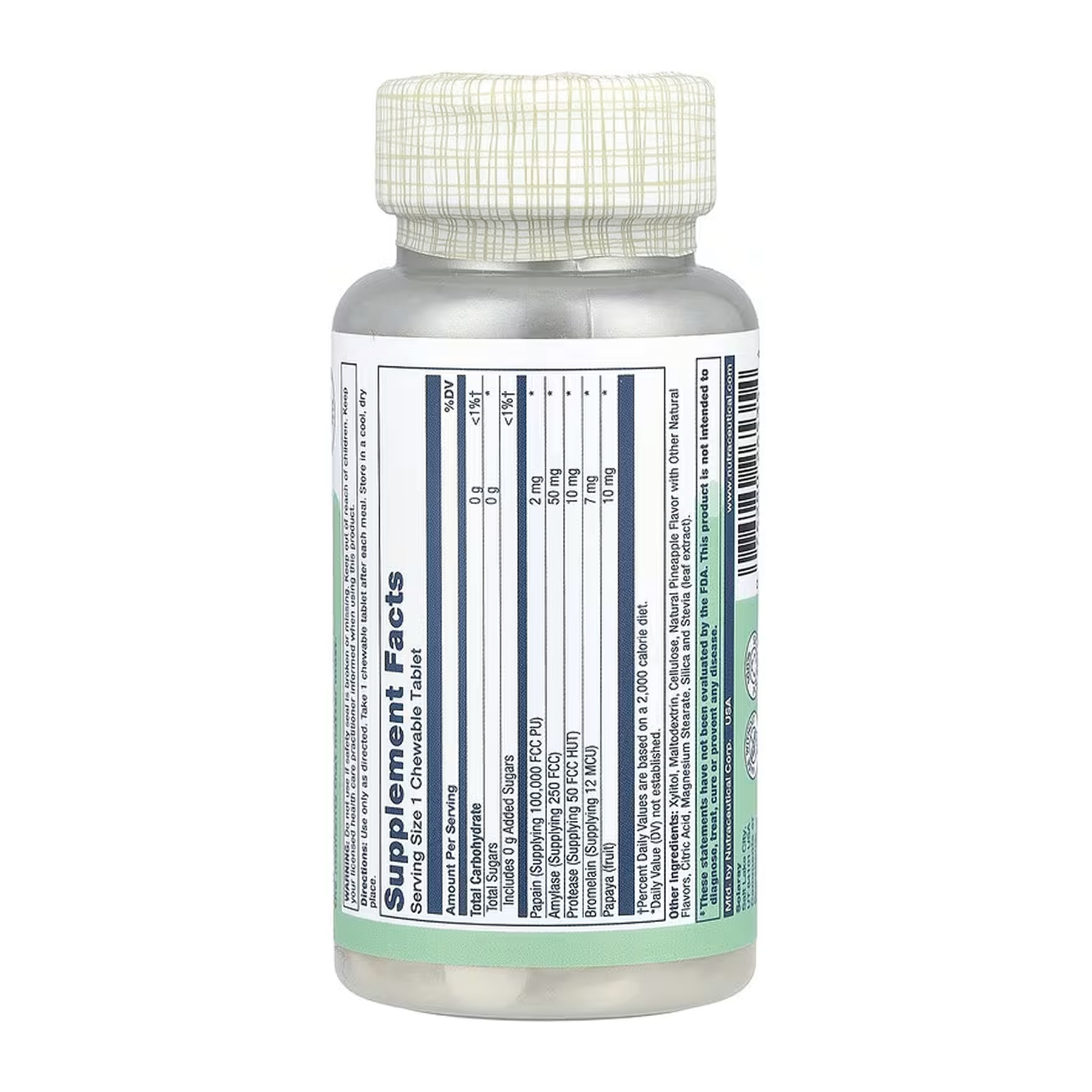 Порошок Solaray Papaya Enzyme - 90 chewables 2023-10-5846