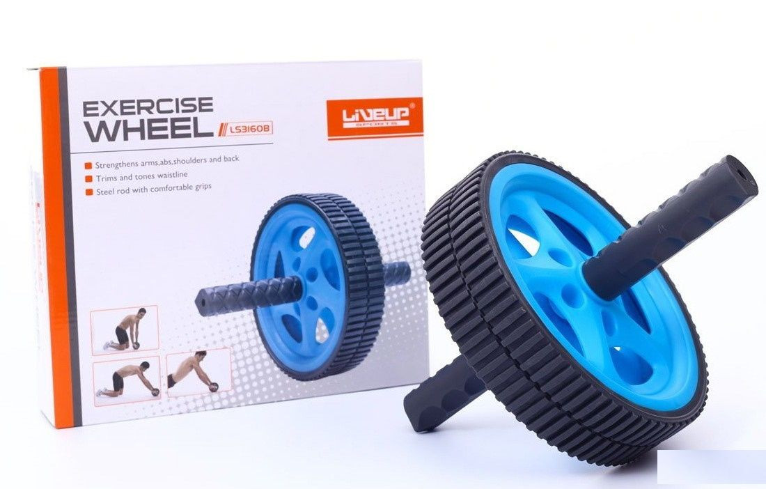 Ролик для преса EXERCISE WHEEL чорний, сірий Уні 18см LS3160B