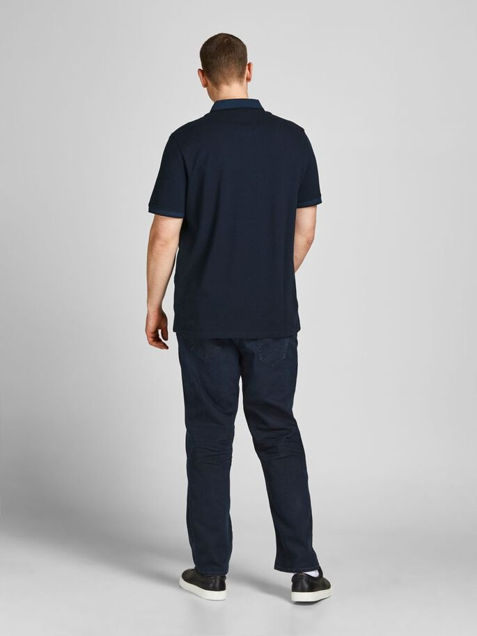 Поло JJEPAULOS POLO SS NOOS PS 12143859-Dark Navy-Detail:PS Jack&Jones PLUS 2XL Темно-синій 12143859-Dark Navy-Detail
