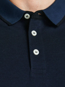 Поло JJEPAULOS POLO SS NOOS PS 12143859-Dark Navy-Detail:PS Jack&Jones PLUS 12143859-DARK NAVY-DETAIL