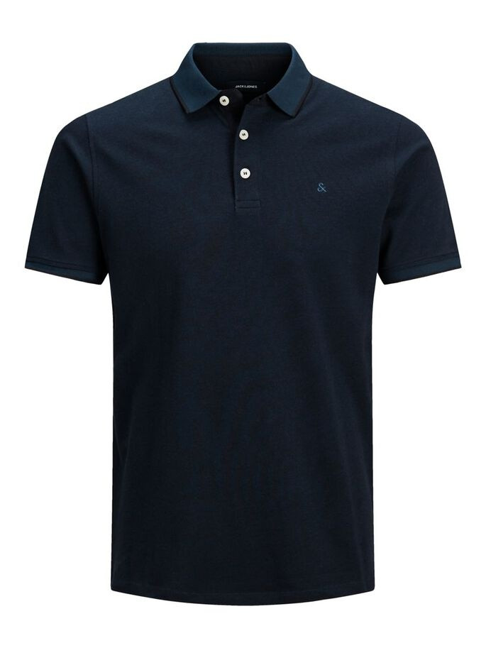 Поло JJEPAULOS POLO SS NOOS PS 12143859-Dark Navy-Detail:PS Jack&Jones PLUS 2XL Темно-синій 12143859-Dark Navy-Detail