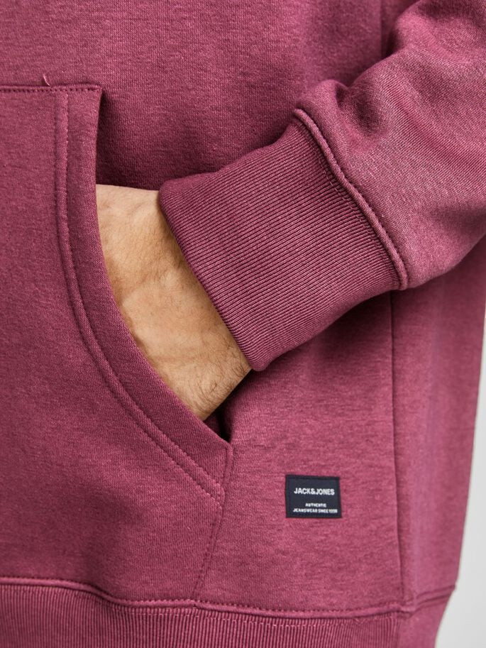 Толстовка JJESOFT SWEAT HOOD NOOS 12161145-Hawthorn Rose-Fit:Relaxed Jack&Jones S Бордовий 12161145-Hawthorn Rose-Fi