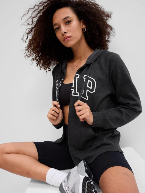 Толстовка FULLZIP LOGO HOODIE 463503-21 GAP M Темно-сірий 463503-21