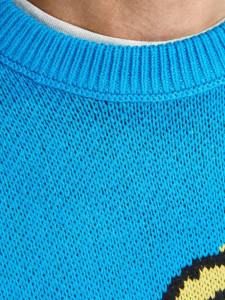Пуловер JORSMILE KNIT CREW NECK KA KNT21 12206857-Hawaiian Ocean-Fit:WIDE Jack&Jones M Блакитний 12206857-HAWAIIAN OCEAN-F