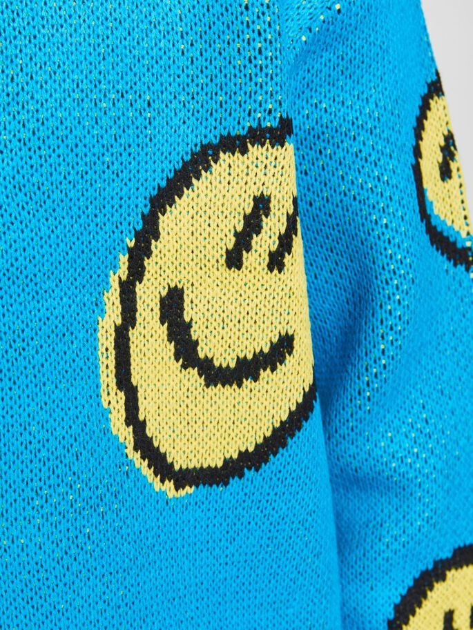 Пуловер JORSMILE KNIT CREW NECK KA KNT21 12206857-Hawaiian Ocean-Fit:WIDE Jack&Jones M Блакитний 12206857-Hawaiian Ocean-F