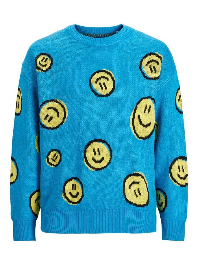 Пуловер JORSMILE KNIT CREW NECK KA KNT21 12206857-Hawaiian Ocean-Fit:WIDE Jack&Jones M Блакитний 12206857-Hawaiian Ocean-F