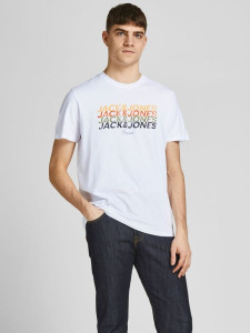 Футболка JORBRADY TEE SS CREW NECK SN 12205503-Bright White-Fit:STD/SOLID Jack&Jones S Білий 12205503-BRIGHT WHITE-FIT