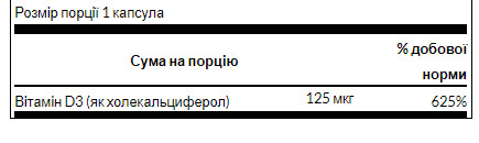 Софт гелеві капсули D3 with Coconut oil 5000iu - 60 softgels 2022-09-0920