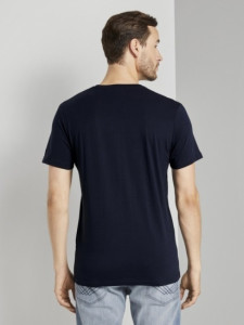 Футболка t-shirt with print 1021229XX1010668 Tom Tailor S Темно-синій 1021229XX1010668