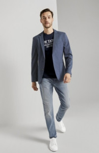 Футболка t-shirt with print 1021229XX1010668 Tom Tailor S Темно-синій 1021229XX1010668