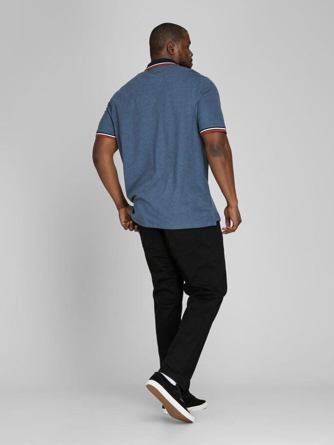 Поло JJEPAULOS POLO SS NOOS PS 12143859-Denim Blue-Detail:PS Jack&Jones PLUS 2XL Темно-синій 12143859-Denim Blue-Detai