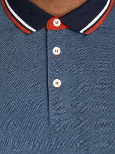 Поло JJEPAULOS POLO SS NOOS PS 12143859-Denim Blue-Detail:PS Jack&Jones PLUS 2XL Темно-синій 12143859-DENIM BLUE-DETAI
