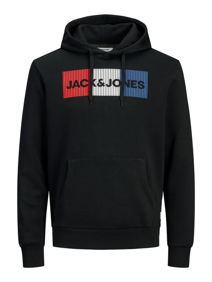 Толстовка JJECORP LOGO SWEAT HOOD NOOS PS 12163777-Black-Print:PLAY Jack&Jones PLUS 2XL Чорний 12163777-BLACK-PRINT:PLAY