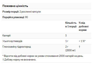 Капсули Glucosamine 1000 - 60 caps 100-43-7122116-20