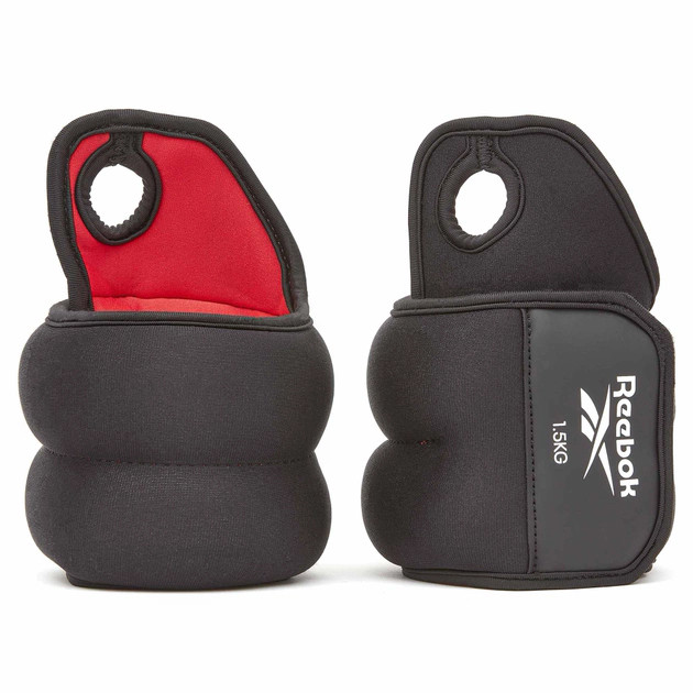 Обважнювачі зап'ястя Reebok Wrist Weights чорний, червоний Уні 1.0 кг RAWT-11211