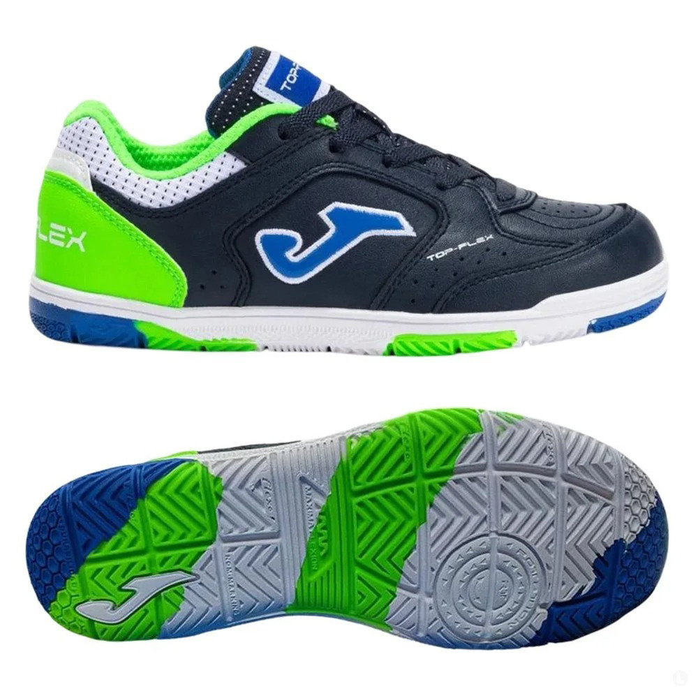 Футзалки дитячі Joma TOP FLEX темно-синьо-салатові TPJW2533IN, Цвет Темно-синий, Размер (Европа) - 3 TPJW2533IN