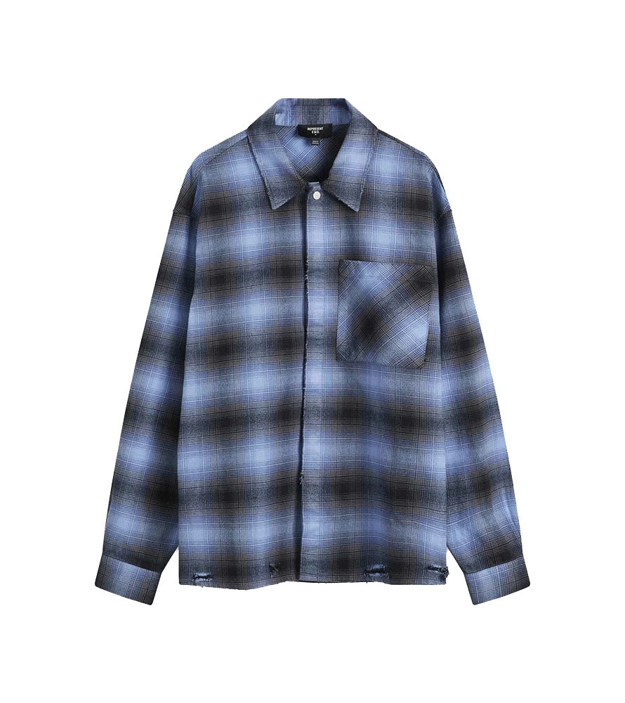 Сорочка Represent Distressed Flannel Shirt Blue MLM2164-030