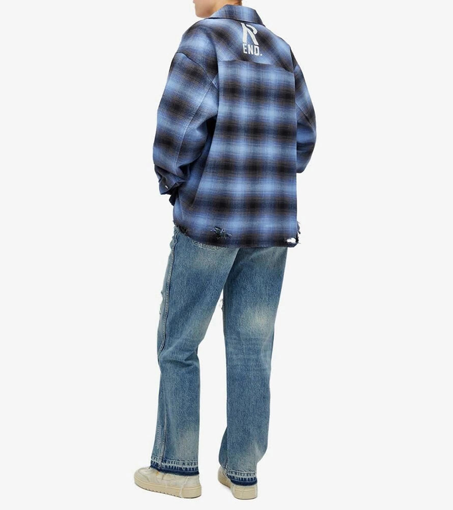 Сорочка Represent Distressed Flannel Shirt Blue MLM2164-030