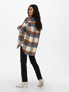 Куртка ONLDEENA-KAWI L/S CHECK SHACKET PNT 15235844-Oatmeal-Checks:Ariabian Spice/Honey Musta ONLY L 15235844-OATMEAL-CHECKS:A