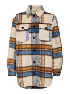 Куртка ONLDEENA-KAWI L/S CHECK SHACKET PNT 15235844-Oatmeal-Checks:Ariabian Spice/Honey Musta ONLY L 15235844-OATMEAL-CHECKS:A