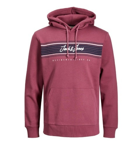 Толстовка JJLEO SWEAT HOOD 12200768-Hawthorn Rose Jack&Jones L Розовий 12200768-Hawthorn Rose