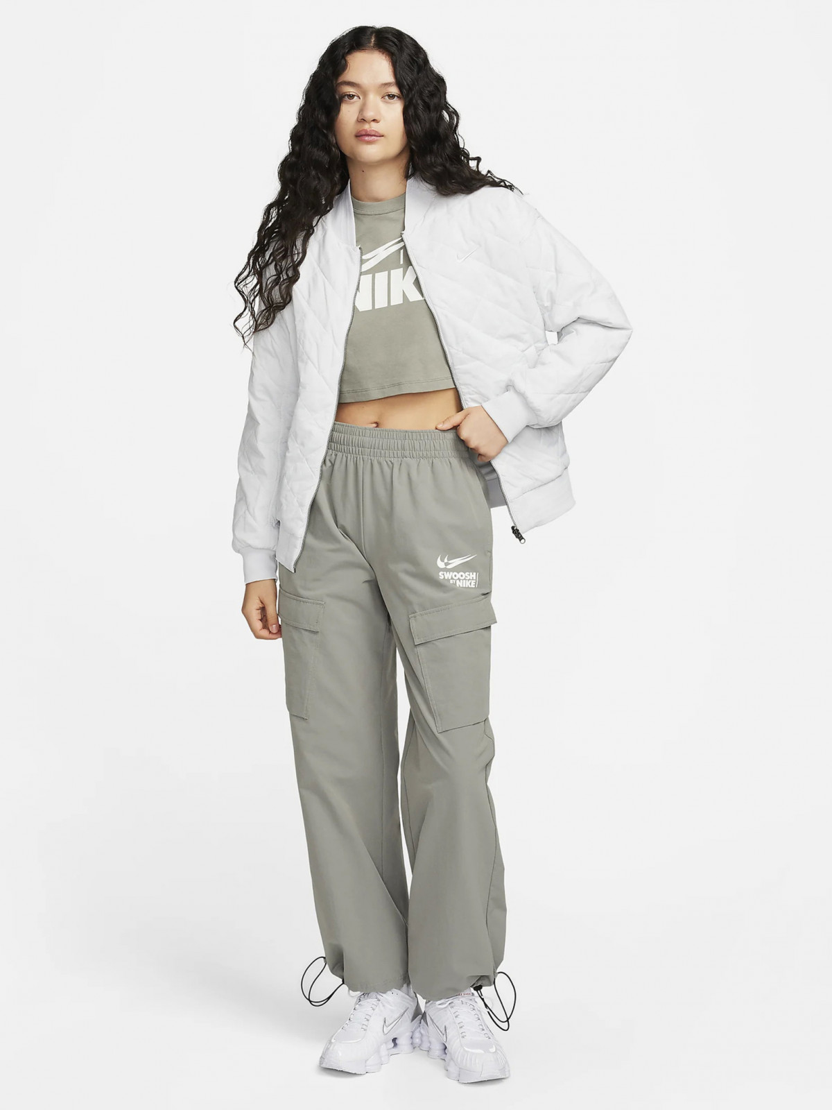 Футболка W NSW CROP TEE GLS FZ4635-053 Nike M Темно-сірий FZ4635-053