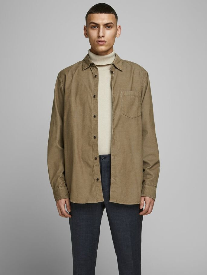 Сорочка JJKENDRICK SHIRT LS 12174067 Sepia Tint Jack&Jones L Світло-коричневий 12174067SepiaTint