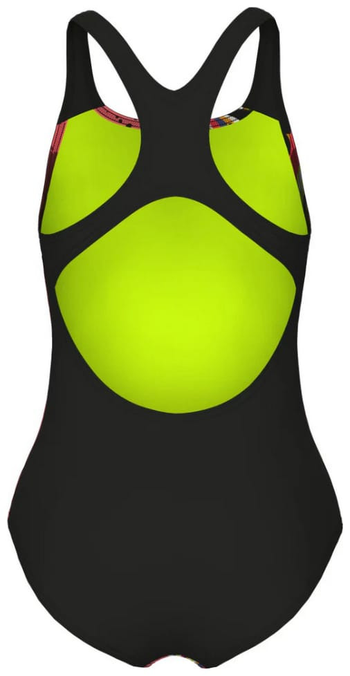 Купальник закритий для дівчат Arena PALETTE SWIMSUIT SWIM PRO BACK кораловий, чорний Діт 128 см 007918-350
