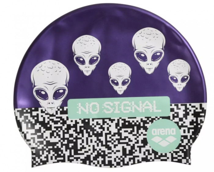 Шапочка для плавання Arena PRINT JR фіолетовий, білий, чорний Діт OSFM 94171-228
