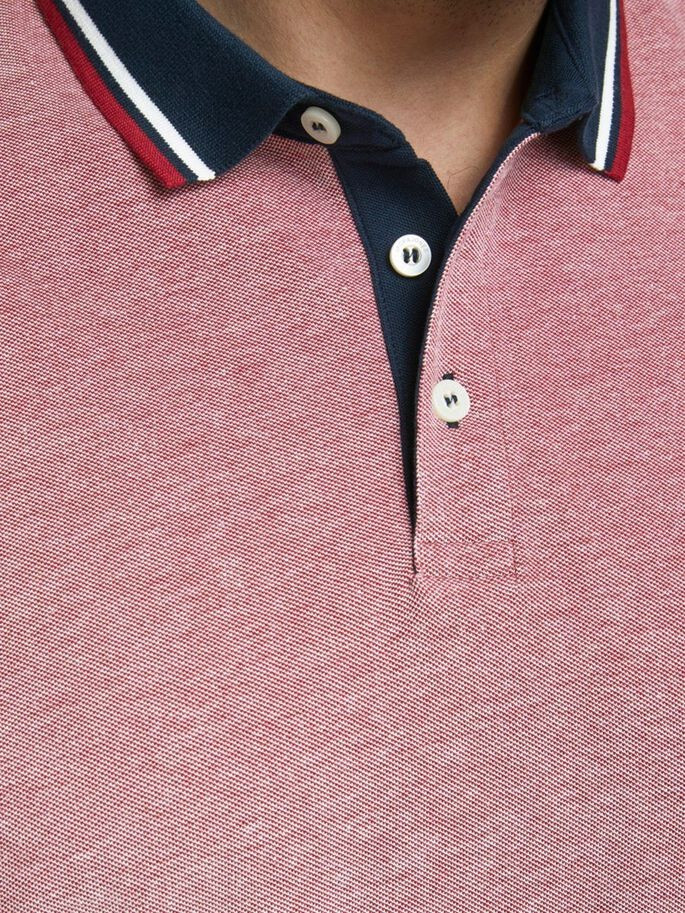 Поло JJEPAULOS POLO SS NOOS PS 12143859-Rio Red-Detail:PS Jack&Jones PLUS 2XL Червоний 12143859-RIO RED-DETAIL:P