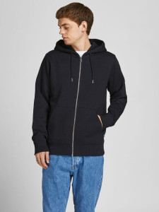 Толстовка JJESOFT BASIC SWEAT ZIP HOOD NOOS 12191895-Black-Fit:REG FIT Jack&Jones L Чорний 12191895-BLACK-FIT:REG FI