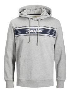 Толстовка JJLEO SWEAT HOOD 12200768-Light Grey Melange Jack&Jones L Сірий 12200768-LIGHT GREY MELAN