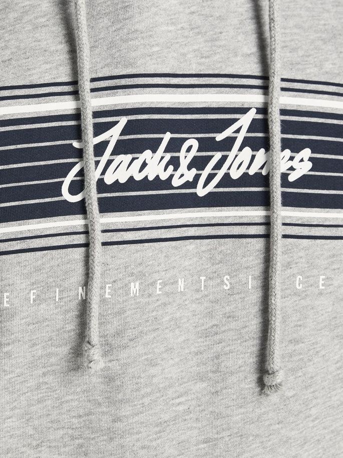 Толстовка JJLEO SWEAT HOOD 12200768-Light Grey Melange Jack&Jones L Сірий 12200768-Light Grey Melan