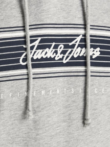 Толстовка JJLEO SWEAT HOOD 12200768-Light Grey Melange Jack&Jones L Сірий 12200768-LIGHT GREY MELAN