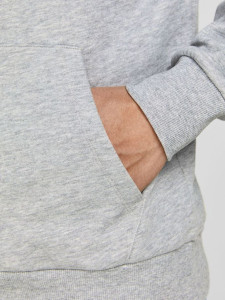 Толстовка JJLEO SWEAT HOOD 12200768-Light Grey Melange Jack&Jones L Сірий 12200768-LIGHT GREY MELAN