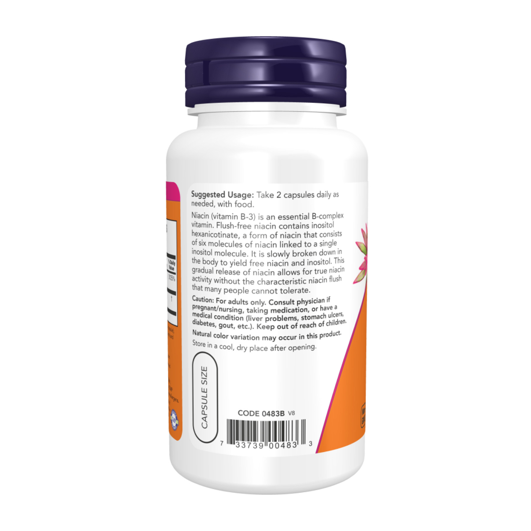 Капсули Now Foods Flush-Free Niacin 250mg - 180 vcaps 2023-10-4537