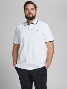 Поло JJEPAULOS POLO SS NOOS PS 12143859-White-Detail:PS Jack&Jones PLUS 2XL Білий 12143859-WHITE-DETAIL:PS