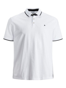 Поло JJEPAULOS POLO SS NOOS PS 12143859-White-Detail:PS Jack&Jones PLUS 2XL Білий 12143859-WHITE-DETAIL:PS